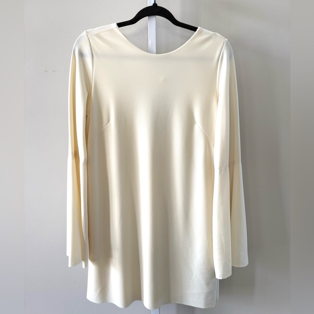 NWT Osklen Collection Bell Sleeve Ivory Cream Mini Dress Pull-On Size Small